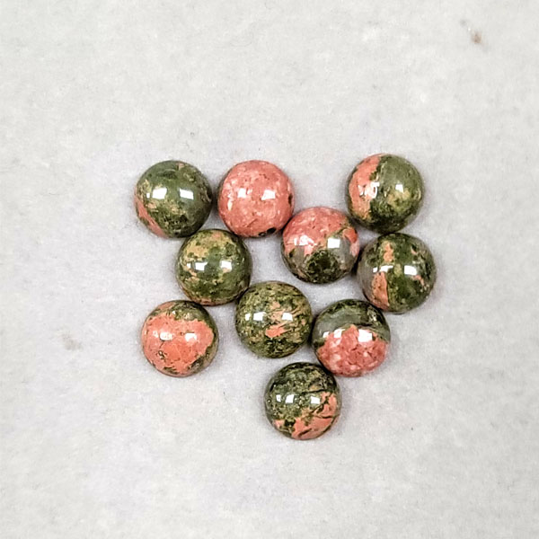10MM ROUND CABOCHON UNAKITE(10PCS/BAG)